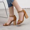 Women's high-heeled sandals summer classic simple and versatile thick-heeled large-size open-toed sandals