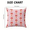 Cherry Stripe Square Jacquard Pillow Cover for Sofa Office Waist Cushion Cover Home Decorative Pillowcase
