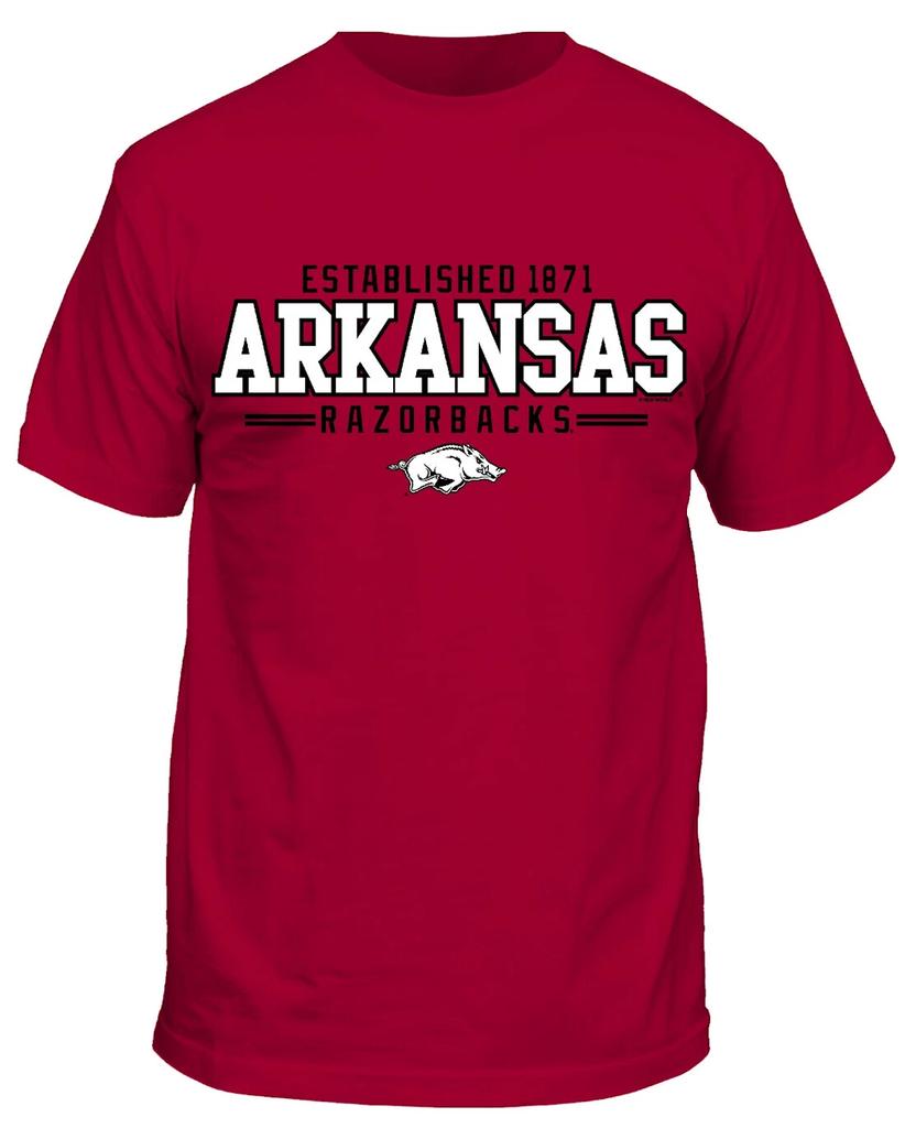 Arkansas Razorbacks Men's Cardinal College Stadium Short Sleeve Shirt