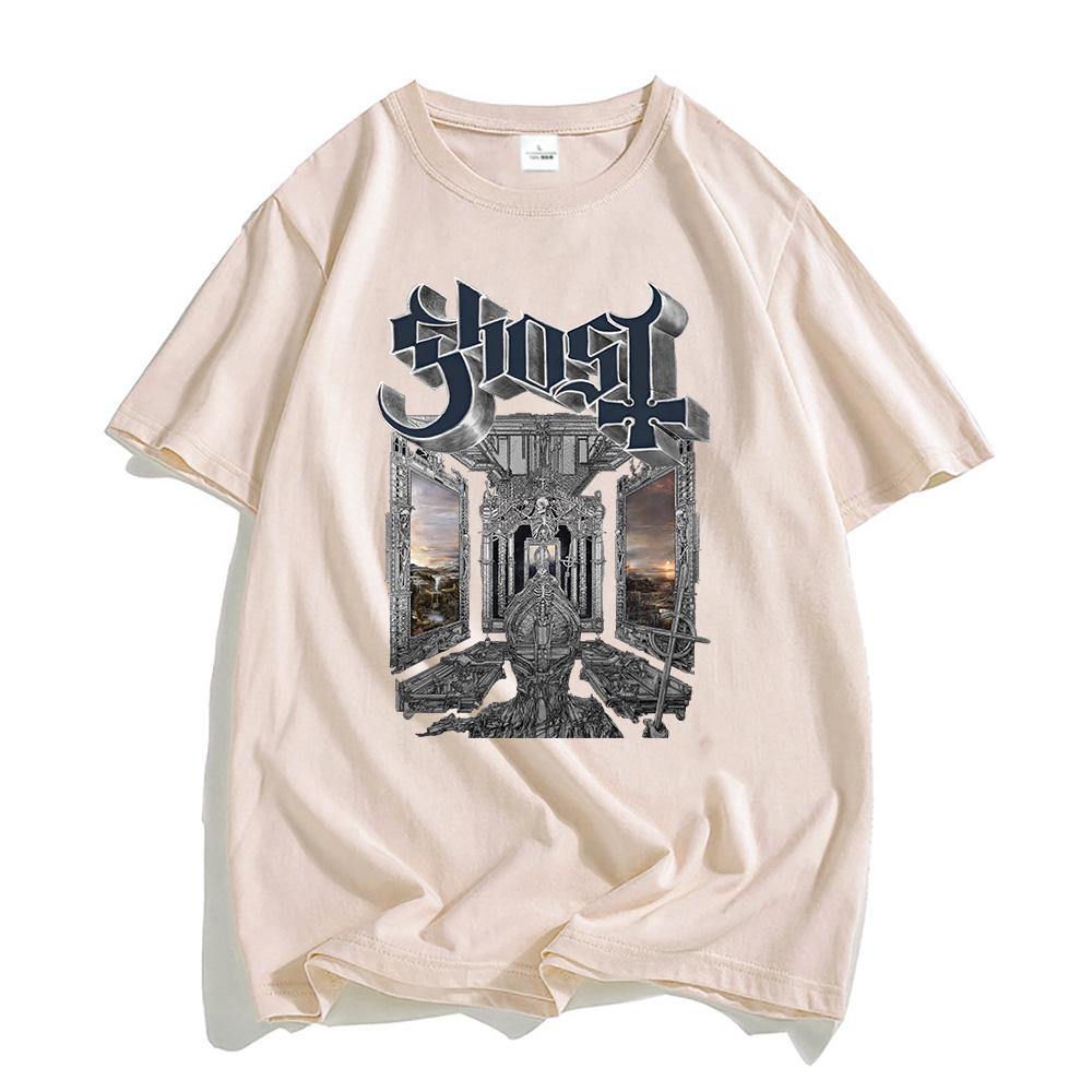 Baumwolle Sommer Herren T-Shirts Ghost Band Skeletá Satanized Album T-Shirt Heavy Metal Mode Druck T-Shirt Unisex Streetwear