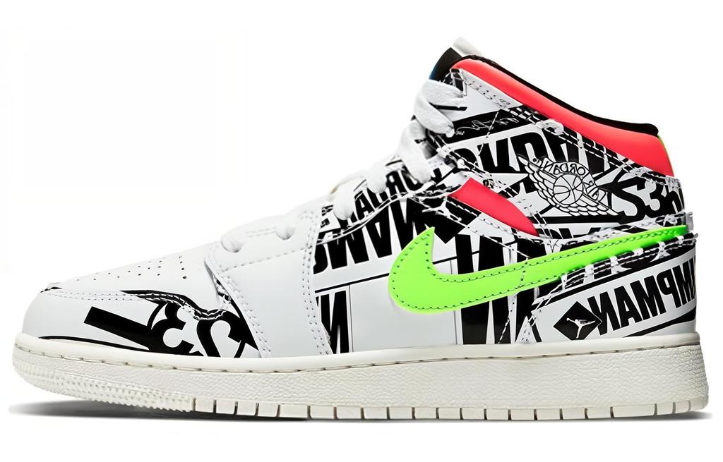 Jordan 1 Mid GS All Over Logos 554725-143