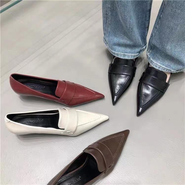 Fashion Women Pumps Fashion Pointed Toe Slip On Ladies Elegant Single Shoes Thin Low Heel Dress Shoes Heeled Sandals Zapatos De Mujer