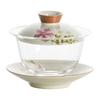 Hand-painted Daisy Gaiwan Sancai Glass Tea Tureen Ceramic Covered Bowl Chinese Kung Fu Tea Set Household Teaware Teacup with Lid