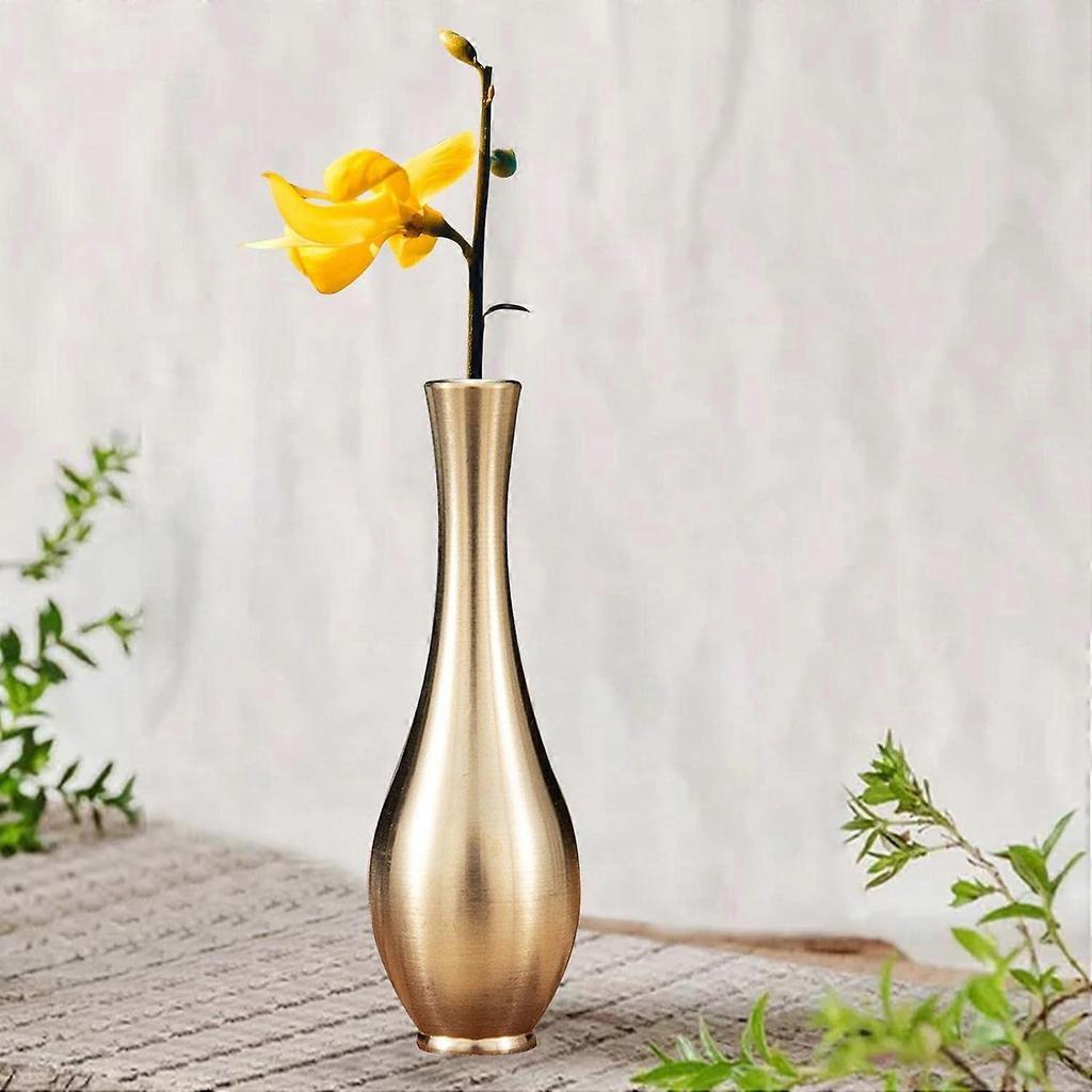 Vaso in Rame Stile Vaso per Fiori Artificiali, Artigianato Artistico per Piante, Fioriera per Scrivania Camera da Letto Ufficio e Decorazione Casa, A