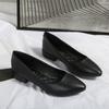 Work Shoes Women's Black Summer Professional Work Tooling Women's Shoes Pointed Thick-heeled Leather Shoes Soft-soled Single Shoes Large Size