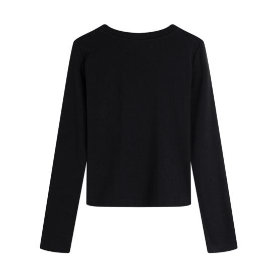 Dámské tričko s dlouhým rukávem, tričko s kulatým výstřihem, prodyšné, šetrné k pokožce, základní tričko, podzimní zimní vnitřní vrstva, top