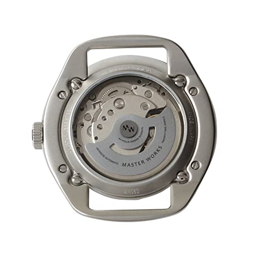 MASTER WORKS Quattro001 MW08SI-FDBKG8 Herren-Automatik-Uhr mit offenem Zifferblatt (Skelett), 41 mm, Lederarmband
