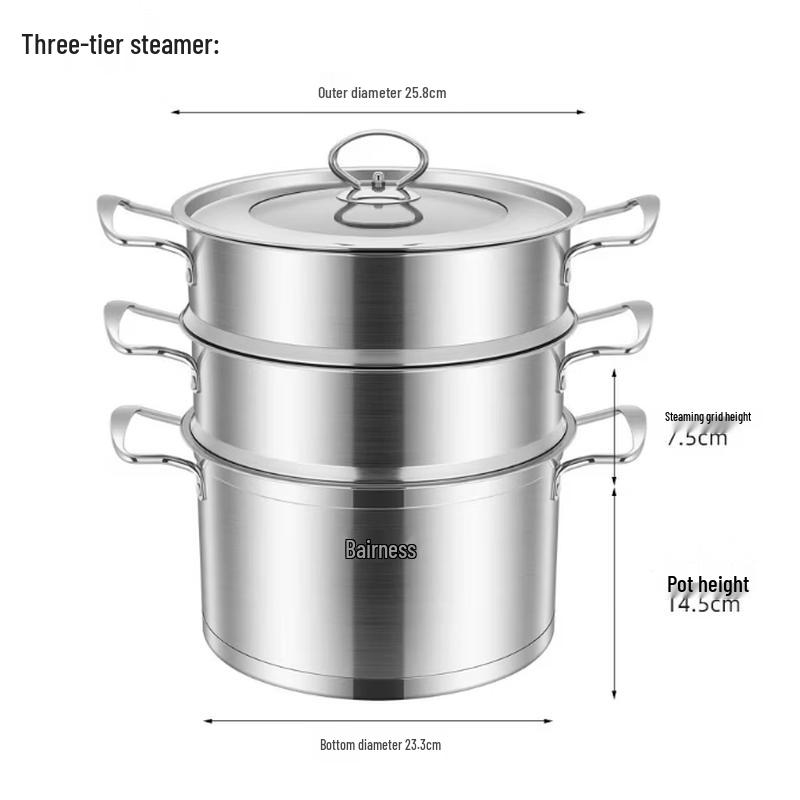 Bernice 3-Layer Stainless Steel Steamer