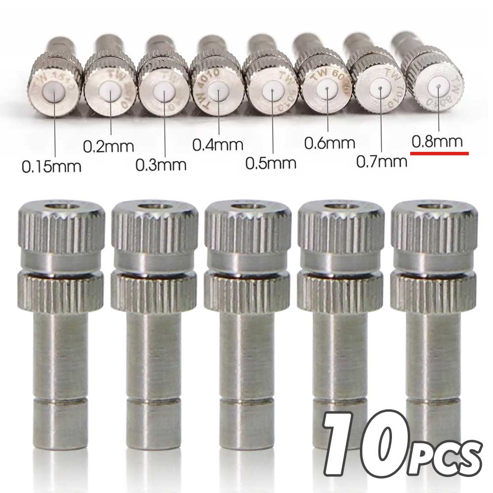 6mm 0,15-0,8mm Niederdruck-Zerstäuberdüsen Feinsprüher Slip-Lock für Bewässerung im Außengarten, Befeuchtung, Kühlung