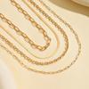 European-American Minimalist Snake Chain Necklace Set: 4-Piece Versatile Layered Design for Women