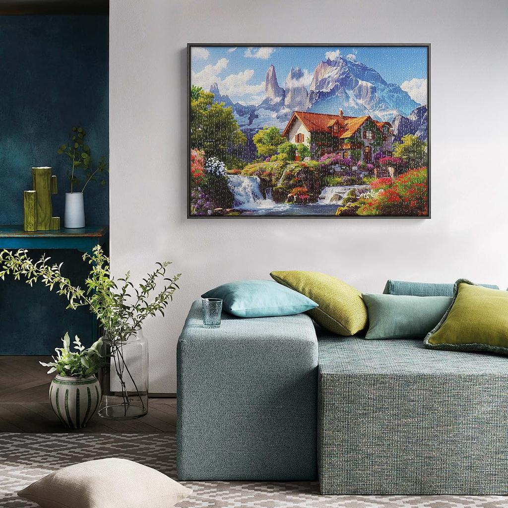 MISITU Jigsaw Landscape Stylish Interior Melting Snow X 70 1000-Piece Puzzle, Painting, Nature, Mountains, Rivers, Gift, Birthday, Anniversary,