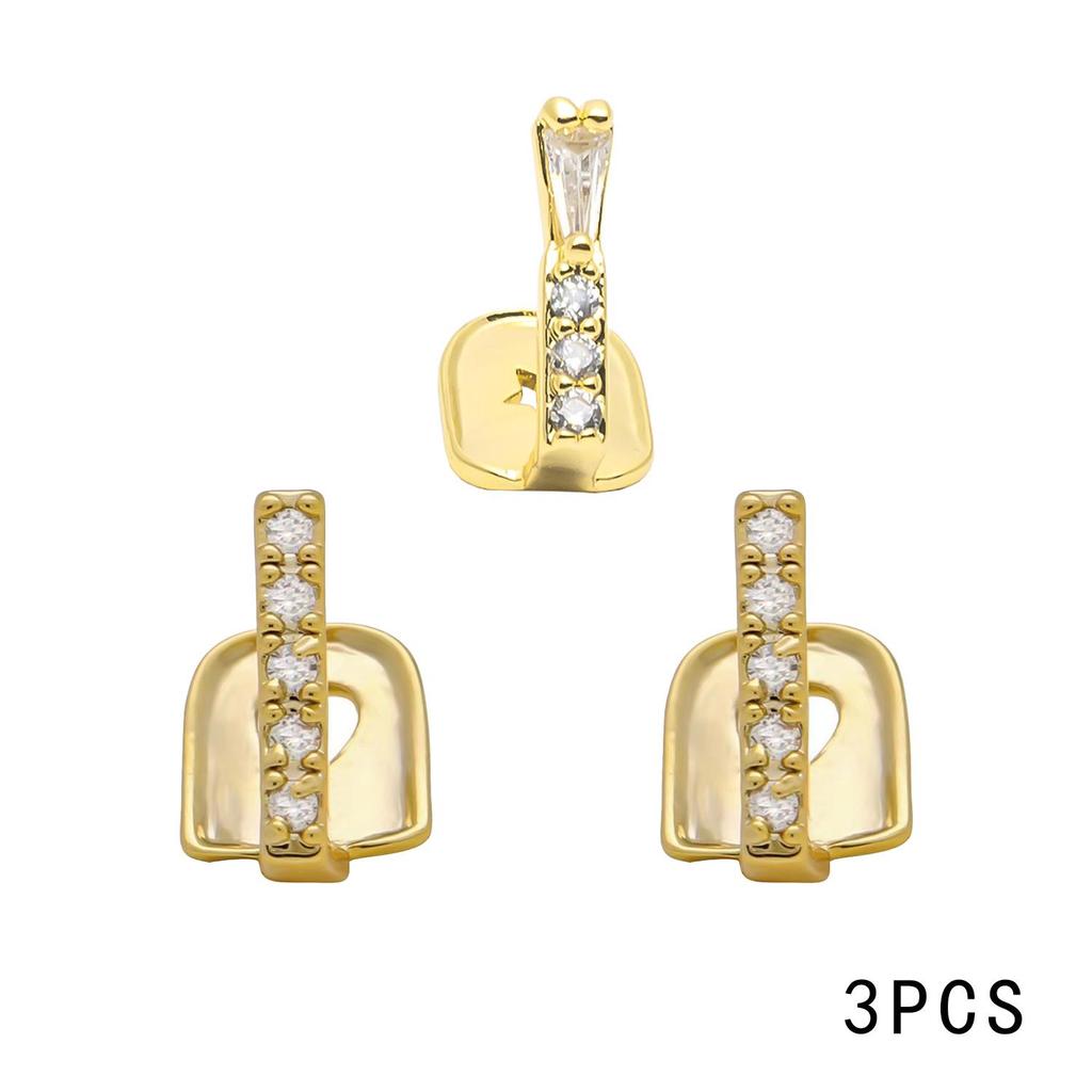 HIPHOP Gold Teeth Grills Set: 3-Piece Interdental DIY Kit & Hot-Selling Cross-Border Hip Hop Style.