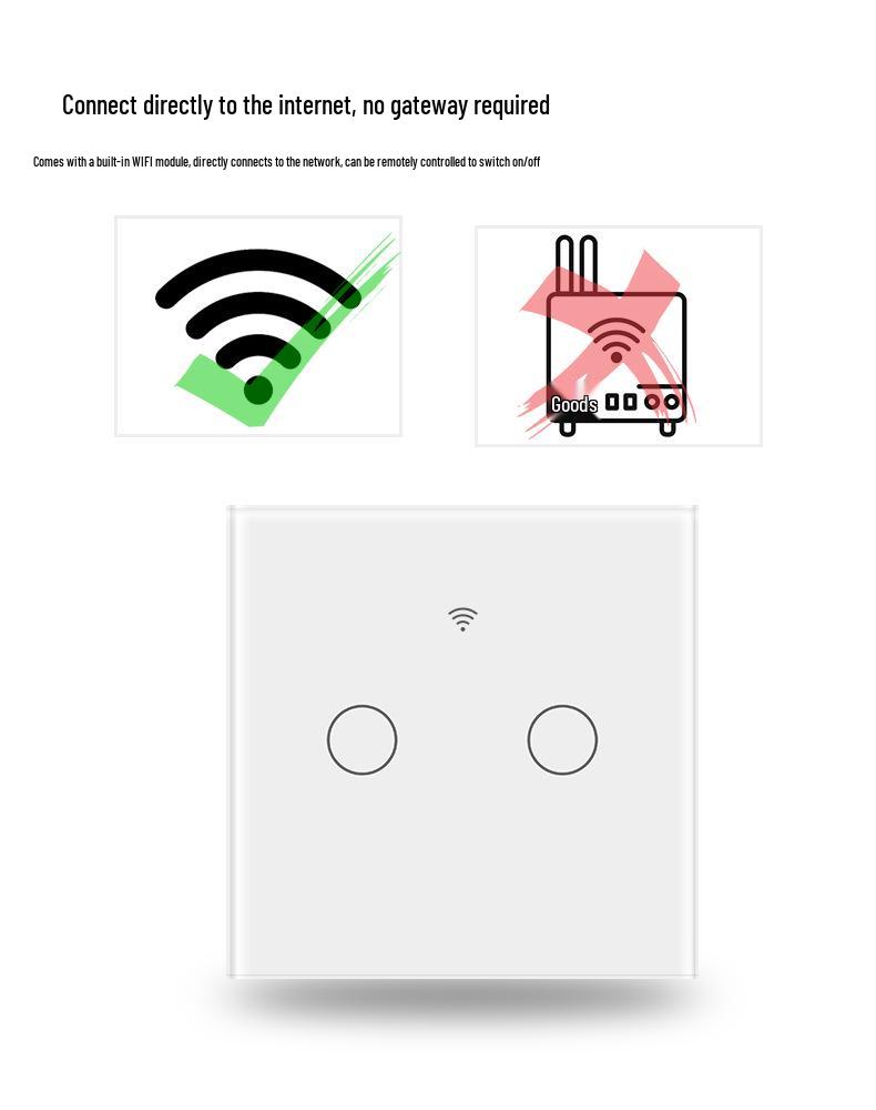 Chytrý dotykový spínač WiFi & RF433 s evropskými a britskými standardy - Kompatibilní se Smart Life/Tuya