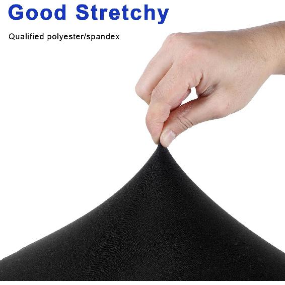 2 Pcs Bar Stool Covers Black Round High Elastic Bar Stool Covers Soft Stool Cushion Washable Slipcovers Fit for Dia 11-14 in Bar Round Chair for Home