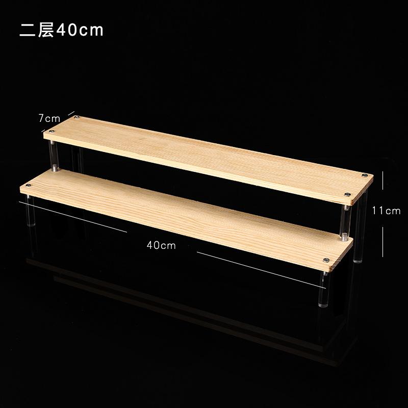 Clear Acrylic Soild Wood Display Stand for Amiibo Funko POP Figures,Cupcake Cosmetic Nail Polish Jewelry for Display Riser Shelf