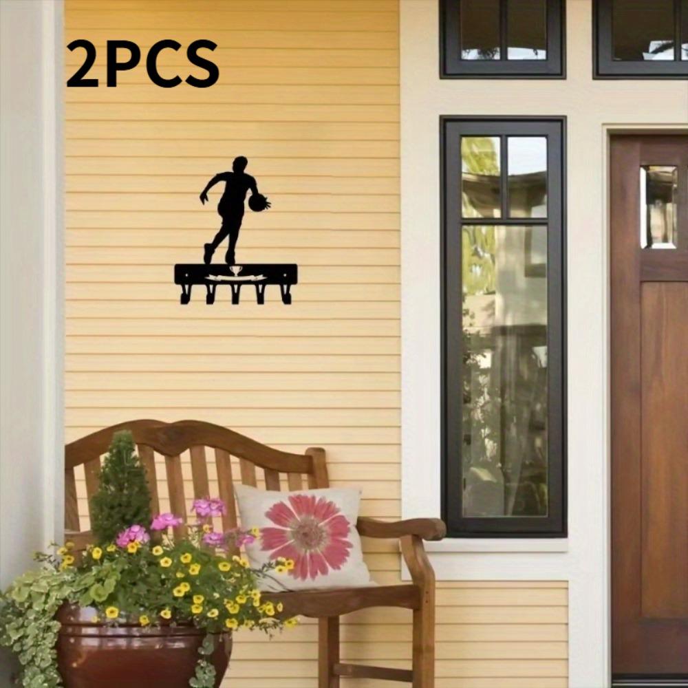 3PCS 6 Inch Wide Basketball Player Metal Key Holder, Sports Wall Hook for Locker Room Decor, Durable Key Rack, Gift for Sports Fans