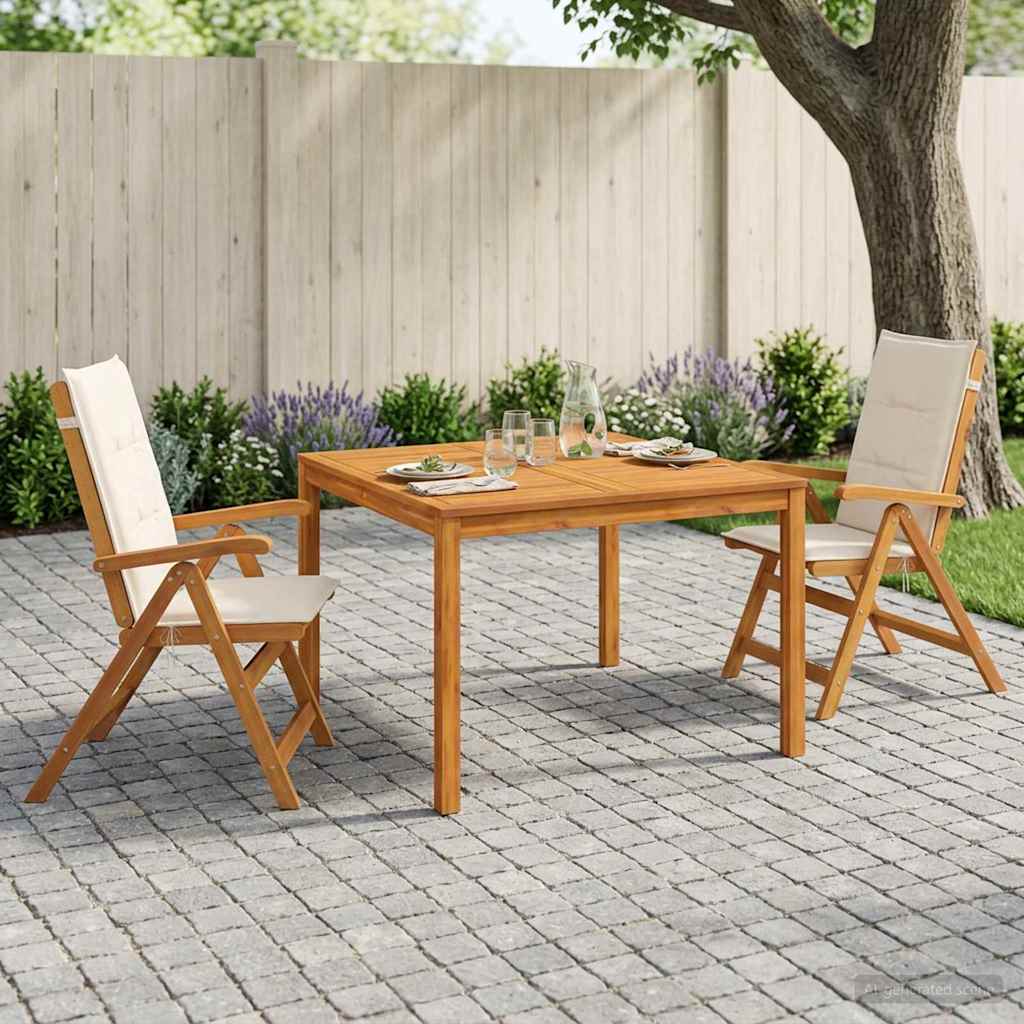 3 Piece Outdoor Dining Set Solid Acacia Wood Natural