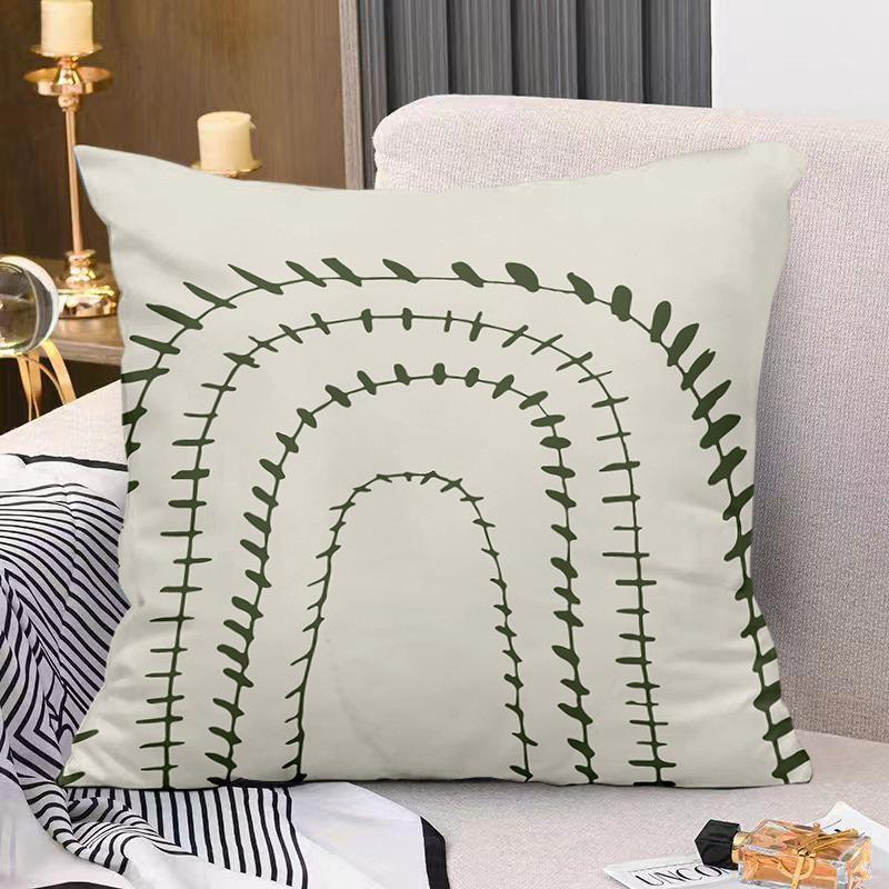 Green Small Fresh Print Decorative Pillowcase Bedroom Living Room Square Cushion Pillowcase