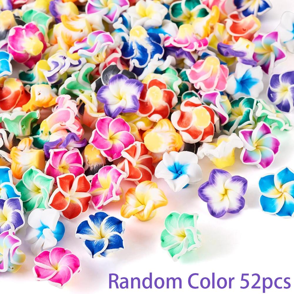 12/32/52pcs Clay Material Plum Blossom Bead Polymer Clay Flower Interval Bead Colorful Flower Bead DIY Summer Beach Foot Chain Bracelet Earrings