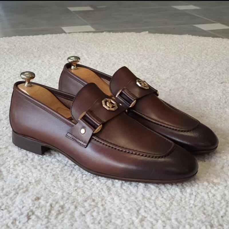 Men Classic Loafers Luxurious Casual Comfortable Fashionable Small Leather Shoes Men Fashion Brand Shoes Men Sizes 38-48