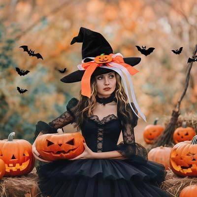 Halloween Headdress Witch Hat Hairpin Ghost Festival Party Cos Pumpkin Headdress Fun Funny Hair Accessories