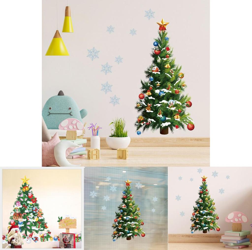 Christmas Deer Window Wall Sticker With Pvc Material For Living Room And Bedroom Decor