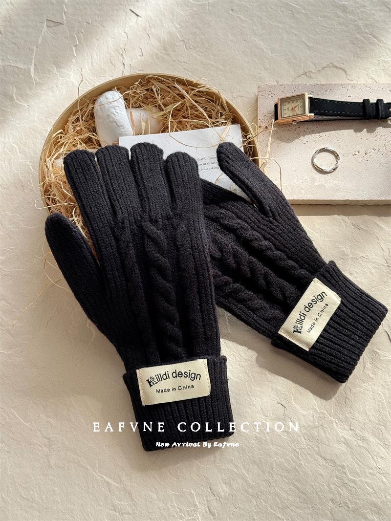 Комплект из шерстяной балаклавы и витых перчаток в корейском стиле для женщин — идеальный вариант для осени и зимы