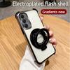 For Samsung Galaxy A05s Case Galaxy M14 F14 Cover Luxury Plating Shockproof Magnetic Bracket Magsafe Clear With Holder Stand
