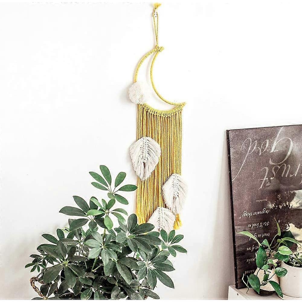 Wall Hanging Tapestry Handmade Ornaments Boho Style Gifts Wedding Decorations Home Decor (Yellow