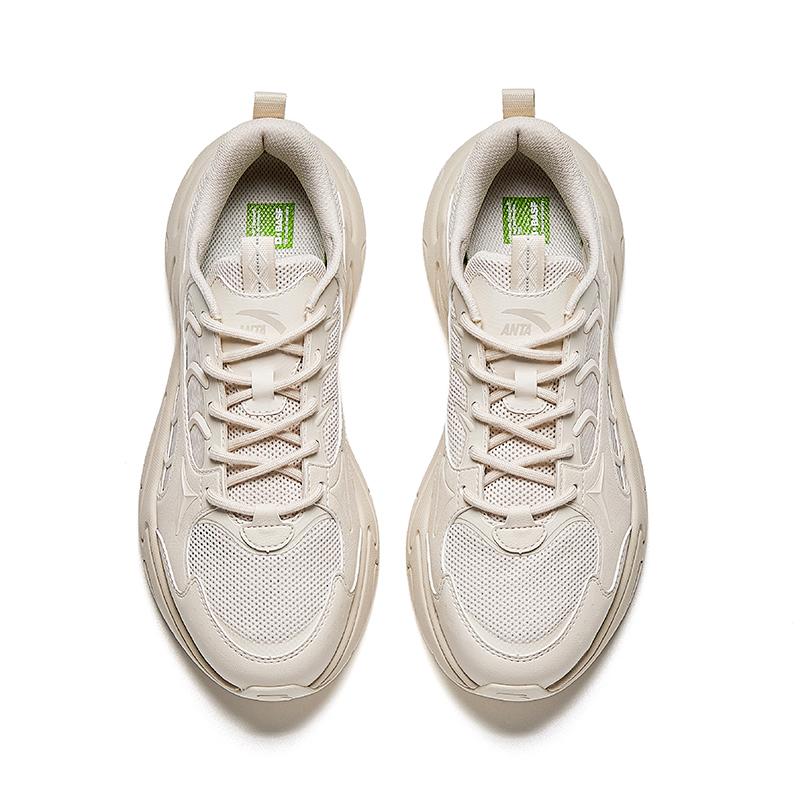 Anta Pulse Comfortable Lightweight Versatile Thick Sole Height Increasing Non-Slip Low-Top Casual Shoes Men sneaker Mud-Gray 112628851-1