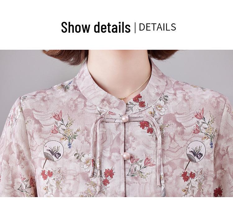 Muttertag Ethnische Stil Kurzarm Sommerbluse für Damen: Altersreduzierender Neuer Chinesischer Stil