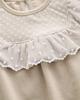 Baby koi Baby Clothes Long Set with Lace Solid 3M Bodysuit, Sleeve, Spring/Autumn, Girls, 2-Piece Hat, Coverall, Newborn, Baby, Pre-birth Gift, Gray,