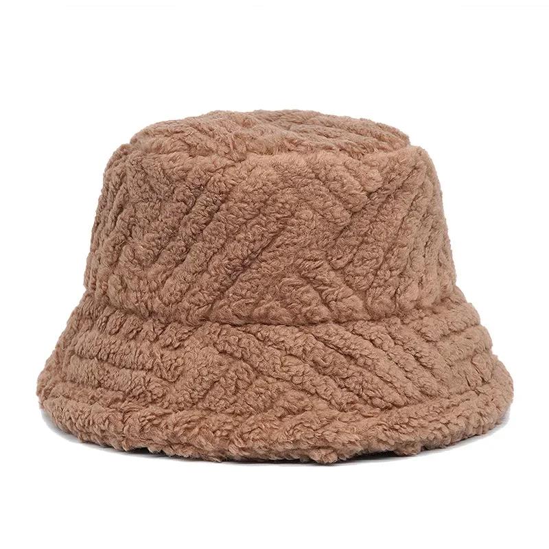 Winter Warm Fur Bucket Caps Women Men Outdoor Keep Warm Fluffy Panama Female Thickened Rabbit Hair Windproof Fisherman Caps