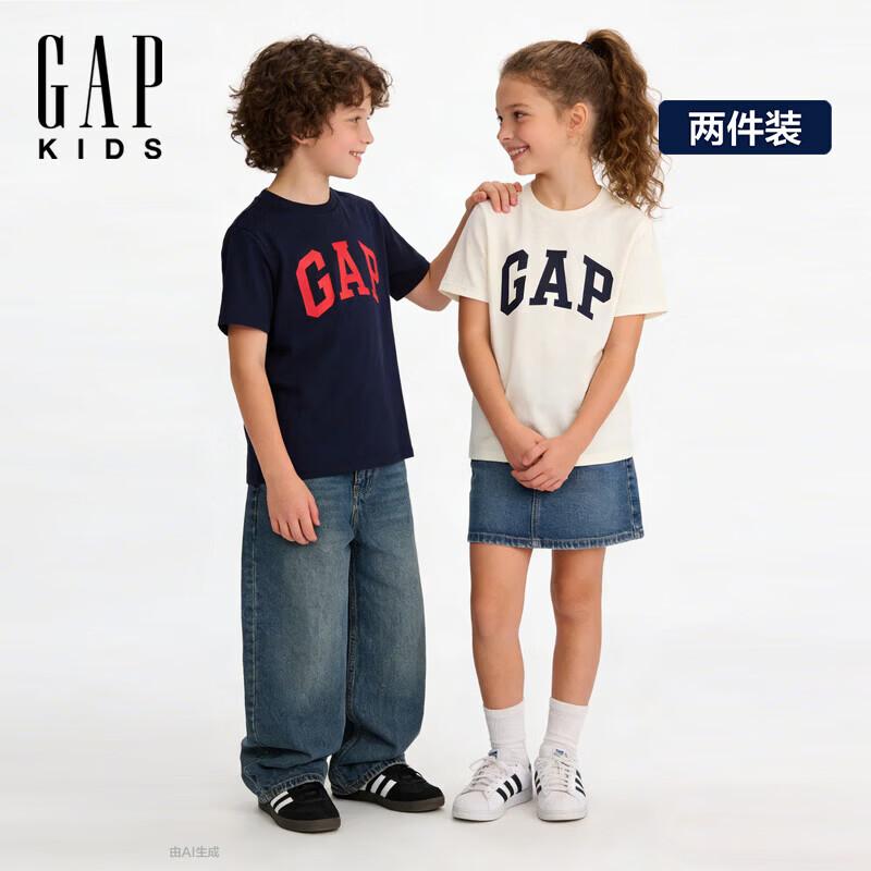 

GAP Boys 2026 Spring Logo Print Short Sleeve T-Shirt 2-Pack #894374 120/60