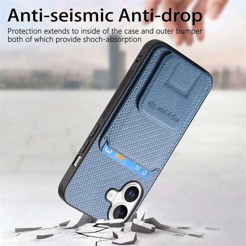 For Redmi 10 10A 10C 12 14C 14R 15 15C K40 K50 K60 K70 K70E Ultra Pro Plus 4G 5G Case Carbon Fiber Shockproof Cover Card Holder Car Magnetic Mount