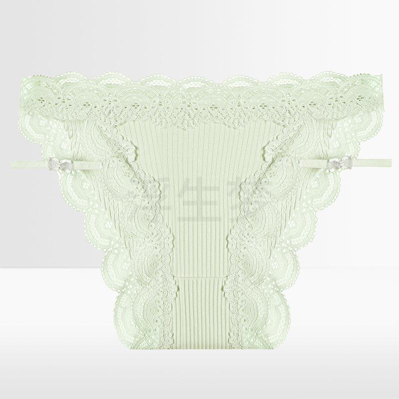 Japanese Style Low-Waist Cotton Lace Trim Women's Panties - Sweet and Cute Korean Design
