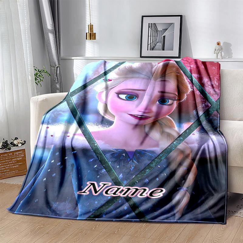 Custom 1pc Elsa's Frozen Adventure Blanket, Soft And Comfortable Blanket, Casual Warm, Camping Travel Blanket, Birthday Gift Q91072