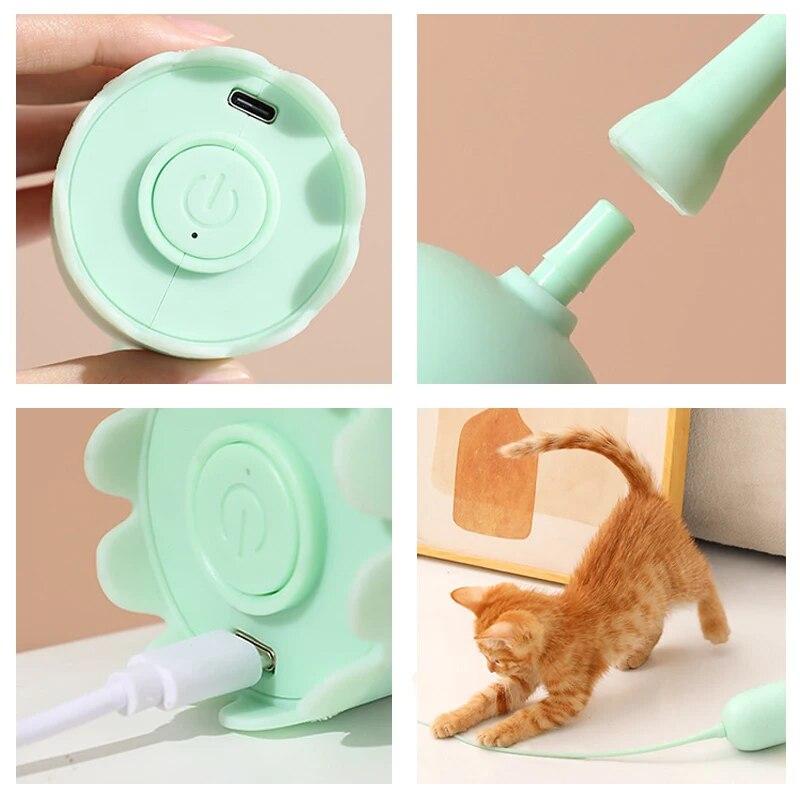 Smart Cat Toy Interactive Pet Toys for Cats Electric Rolling Ball Kitten Toys Silicone Rotate Cat Playing Toy Pet Supply