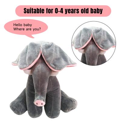 Peekaboo Fil Peluş Oyuncak Hareketli Kulaklar Saklambaç Oyunu Doldurulmuş Hayvan Konfor Bebek İnteraktif Müzikal Peluş Küçük Çocuklar Erkek Kız Hediye
