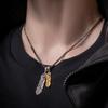Artemis Classic Phoenix Double Feather Pendant with 50cm Multi-Design Chain (ACP0375) - Men's Silver Accessory, Brand Name Jewelry, 925 Sterling