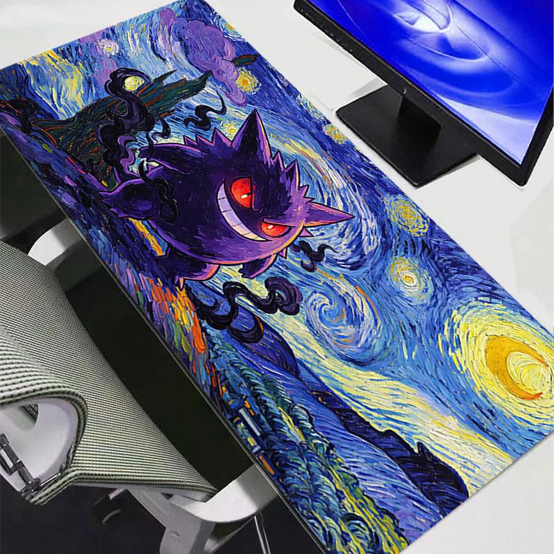 Kawaii Mouse Pads Anime Pikachu Gengar Cherry Blossom Gabinete Gamer Computer Rug Desk Mat Keyboard Gaming Accessories Mousepad 800x300x2mm