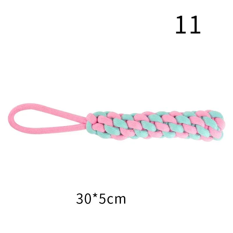 JUSTINLAU Pet Toys Anti-bite Teeth Cleaning Toys Pink Blue Mini Ball Cotton Knot Tooth-grinding Toys for Dogs Home Pet Supplies