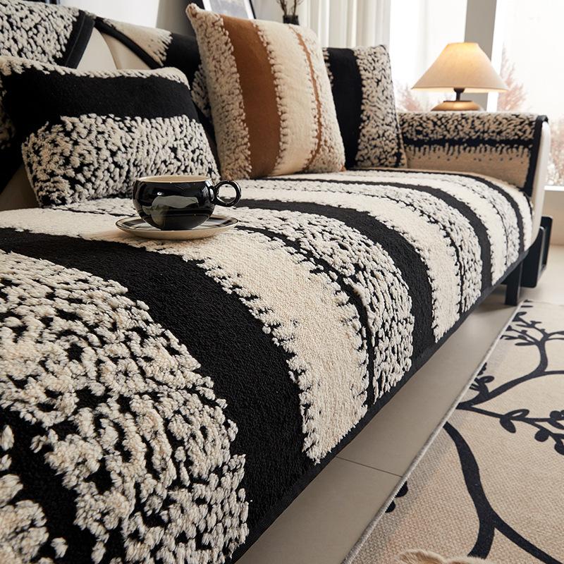 

Vertical Shu Cotton Lint Sofa Cushion New Autumn And Winter Thickened Non-Slip Sofa Cover Sofa Cover Cross-Border Special Supply 70*70cm