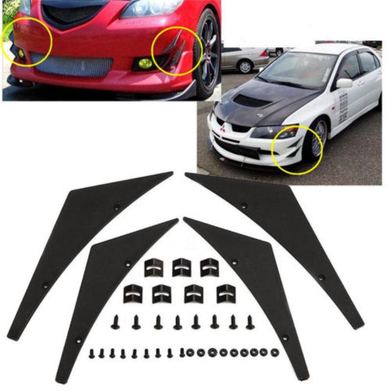Car Refit Part Front Bumper Lip Diffuser Splitter Fins Spoiler Canards General Use