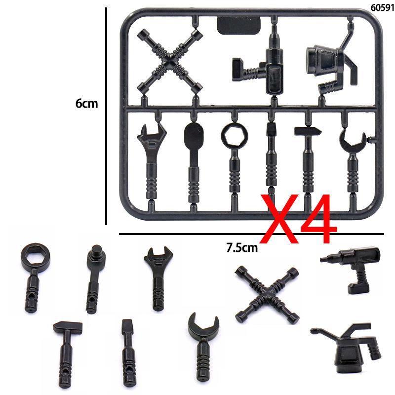 Army WWII Soldier Figure Armaments Brick Playset Gatling M2 Heavy Machine Aviation Gun NSV Bullet Chain Mortar ZB53 Toys Playsetss T12