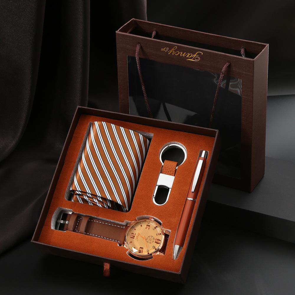 Set de Regalo para Hombre, Cartera + Reloj + Caja para Cinturón, Regalo de San Valentín Día del Padre para Novio Amigo