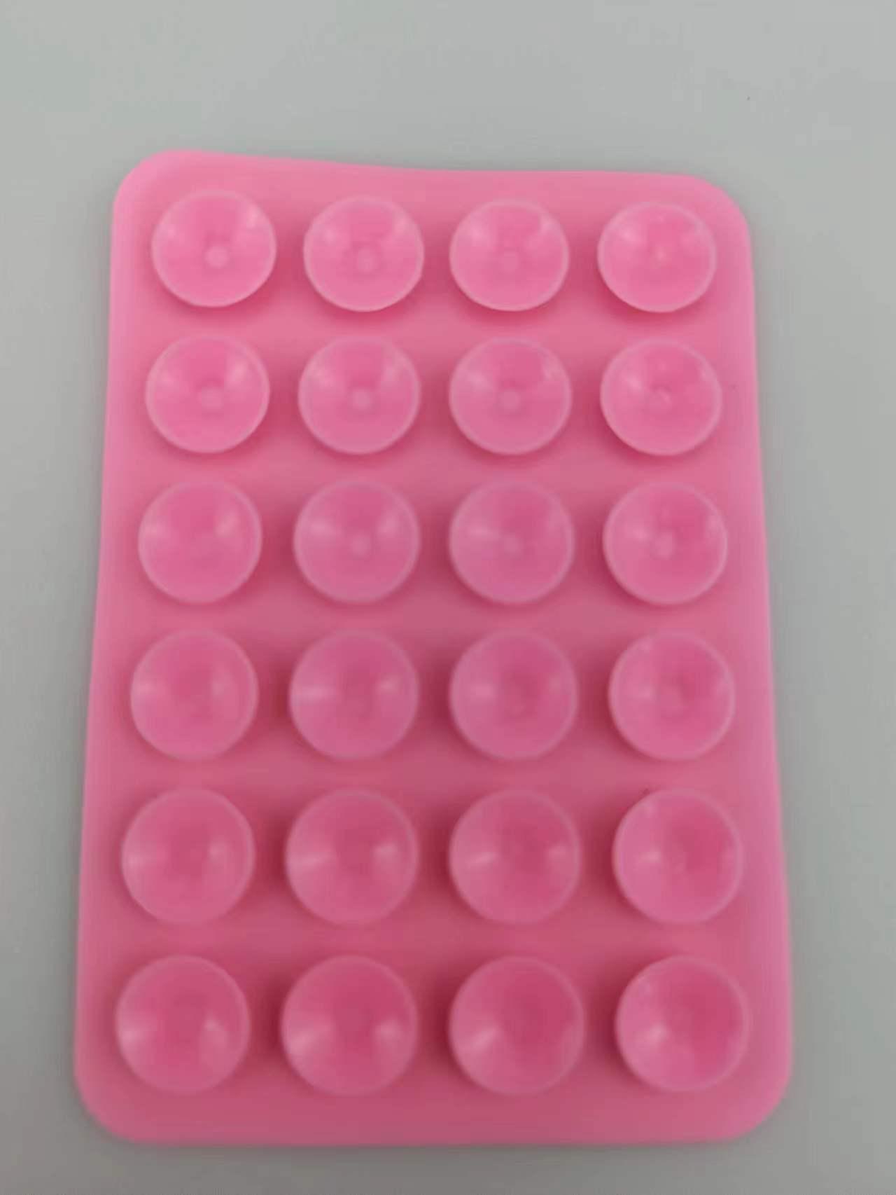 

Набор из 24 силиконовых держателей на присосках для мобильного телефона - Квадратный односторонний дизайн 24pcs розовый