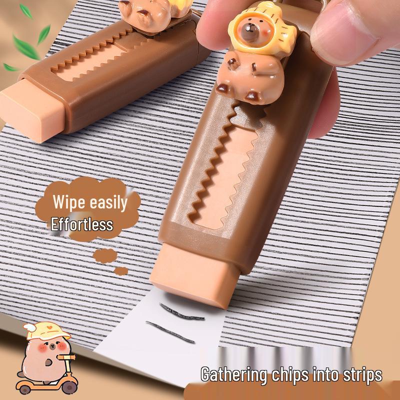 Capybara Crumb-Free Push-Pull Eraser for Kids