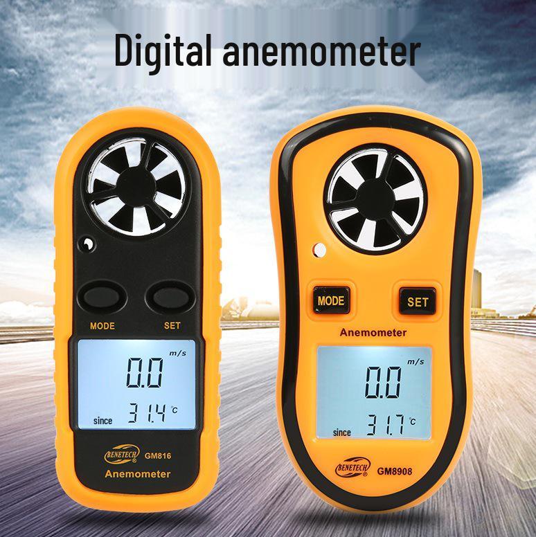 Mini Pocket Anemometer GM8908/GM816: Wind Speed & Temperature Gauge