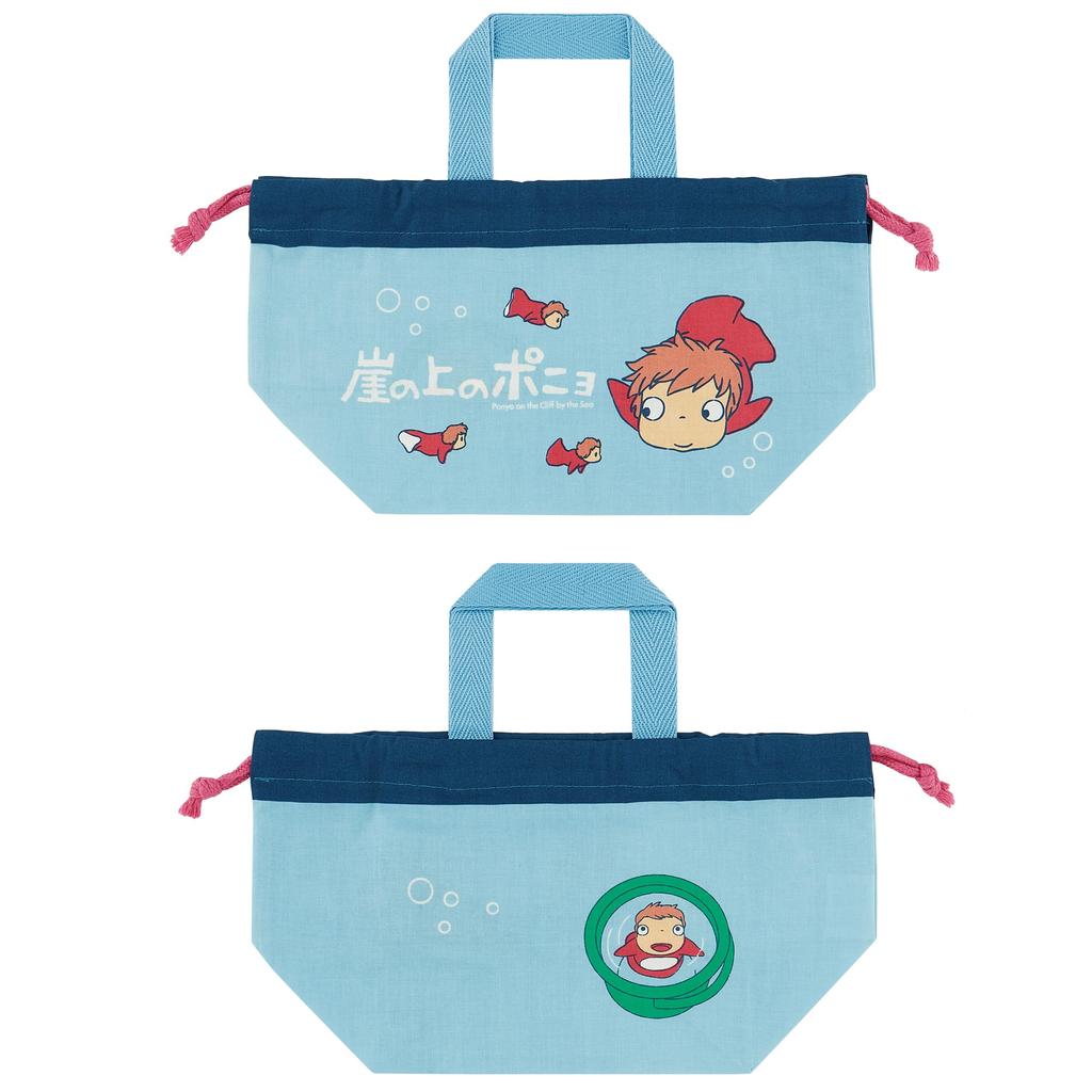 Skater Lunch Box Drawstring Bag with Gusset Kids Made In Japan Ghibli Ponyo On the Cliff Sisters Girls KB7 Children's